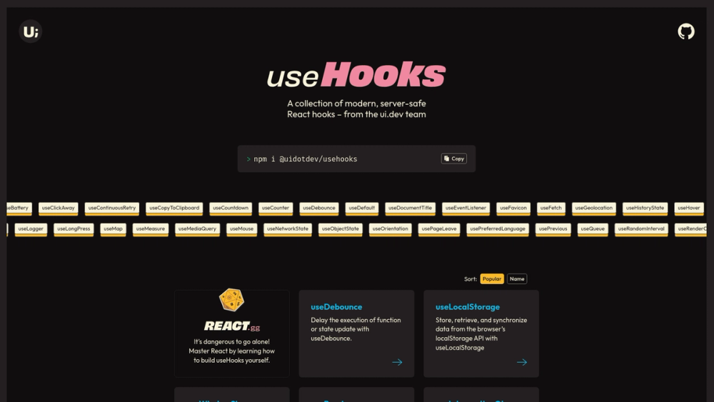 image of useHooks