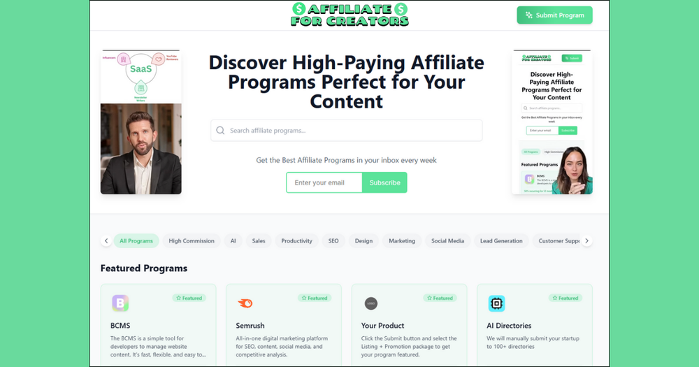 image of Affiliate For Creators