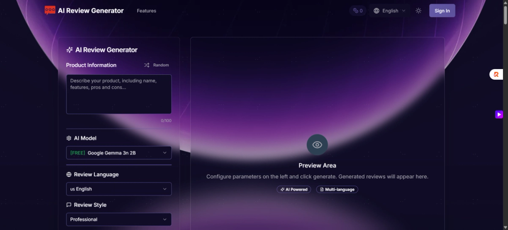 image of AI Review Generator