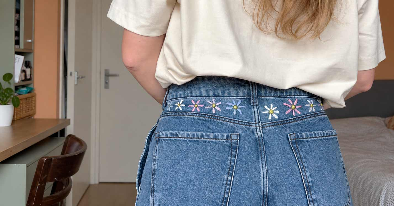 bloemen op kleding borduren voor beginners