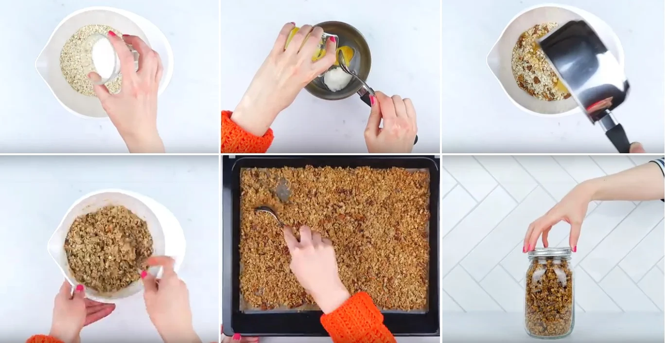 Alle stappen om zelf granola te maken