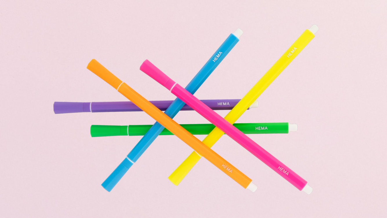 gekleurde stiften van HEMA