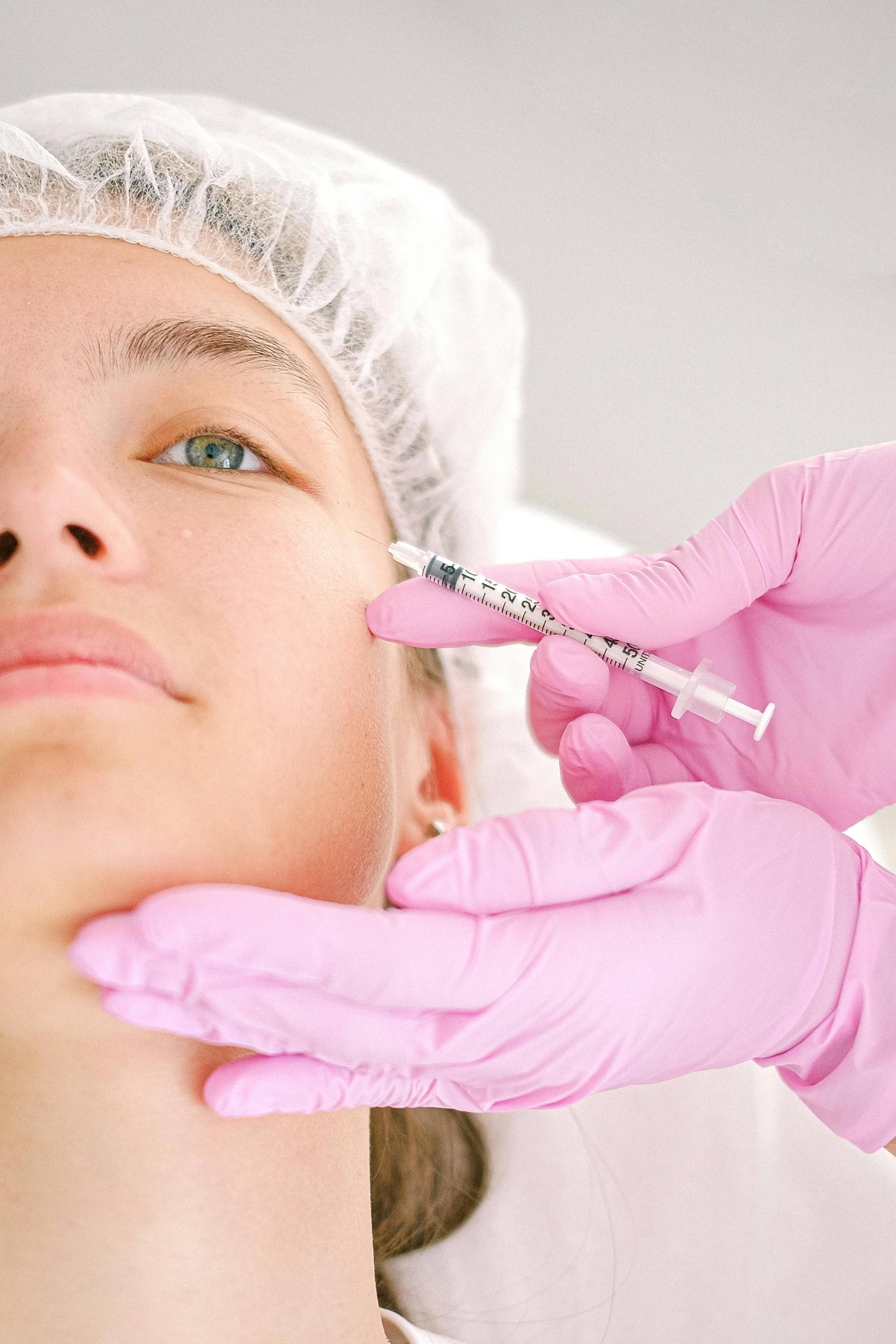 Stock photo of a woman receiving anti-wrinkle injections