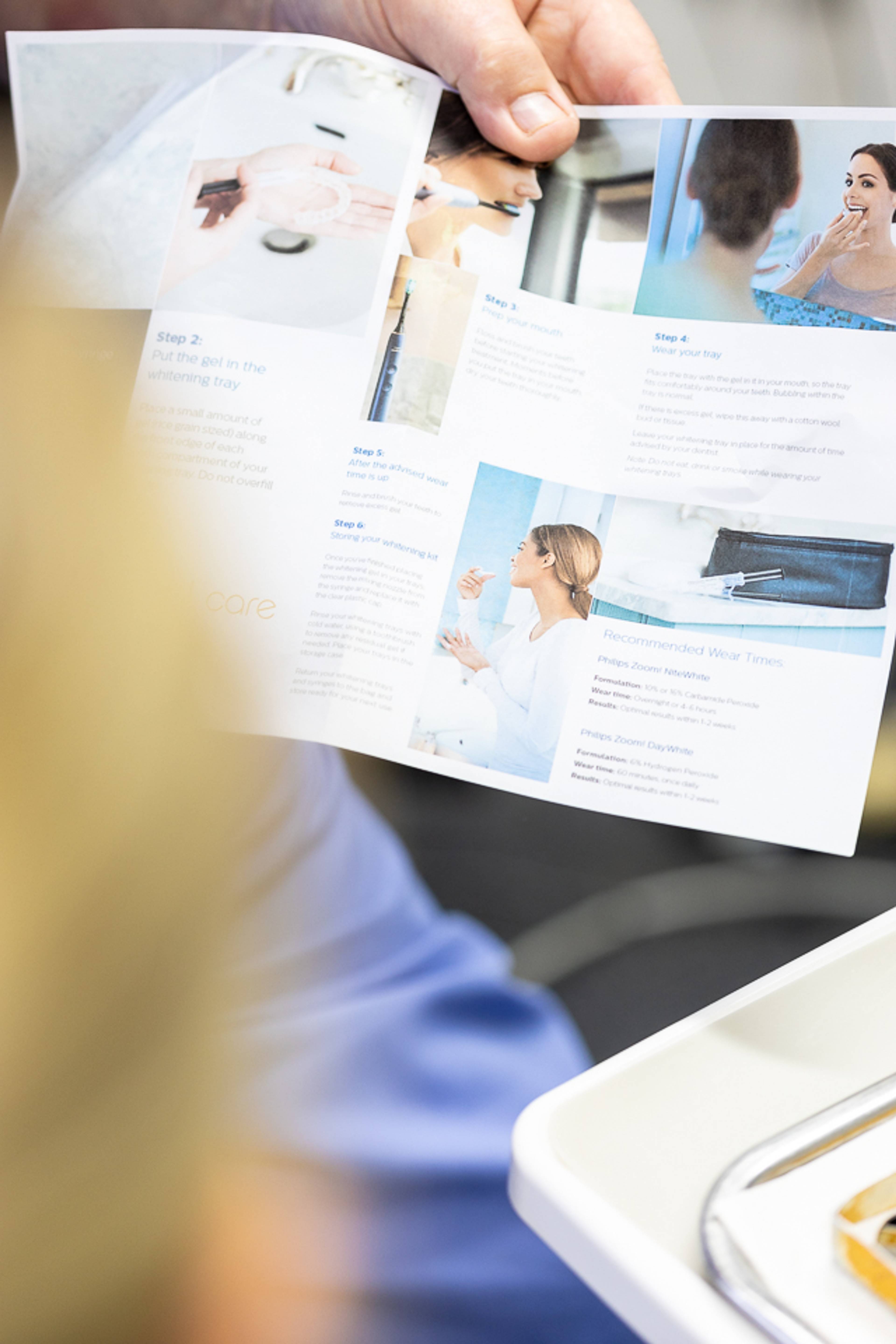 Promotional leaflet for Boutique whitening system