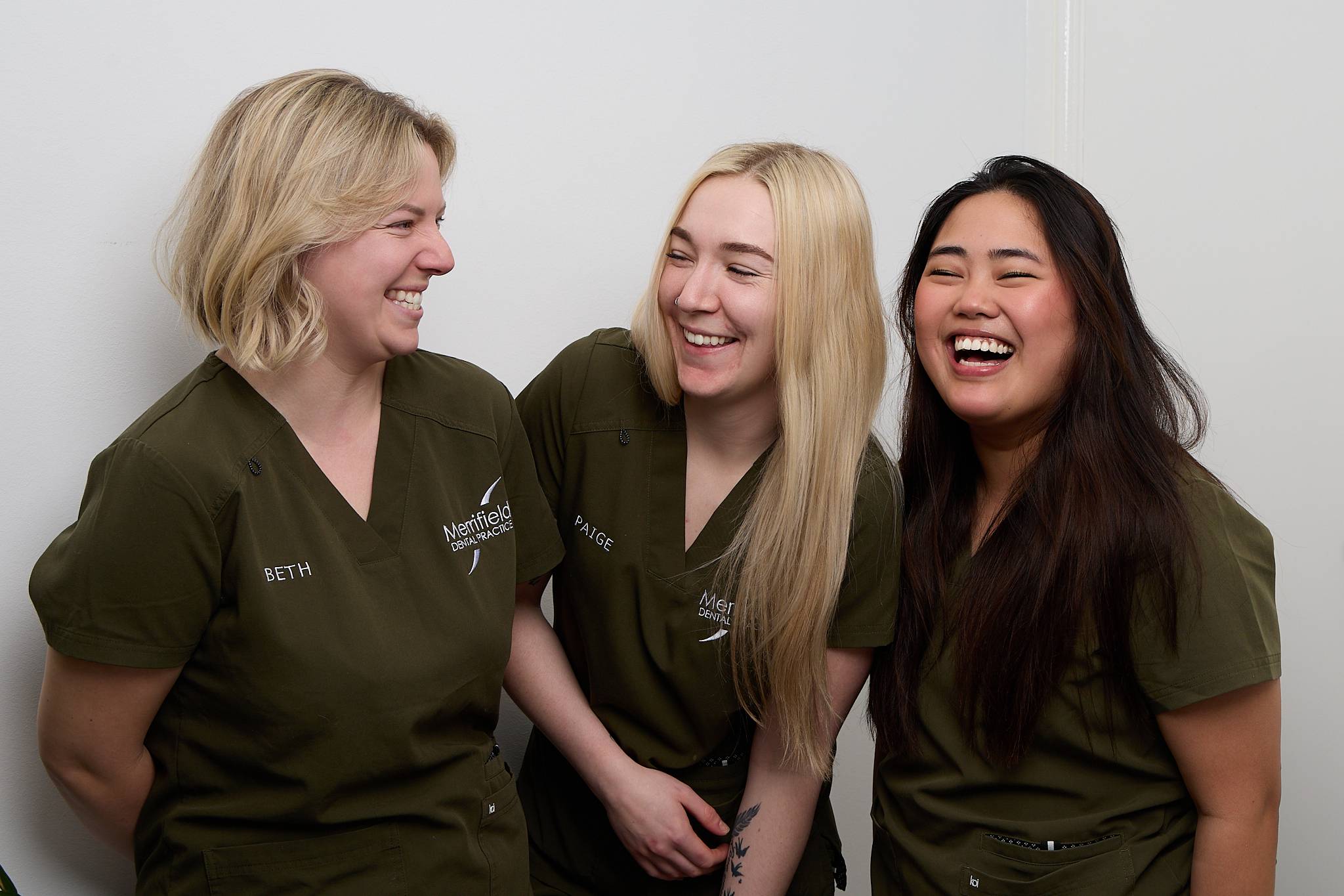 Our dental nursing team laughing together