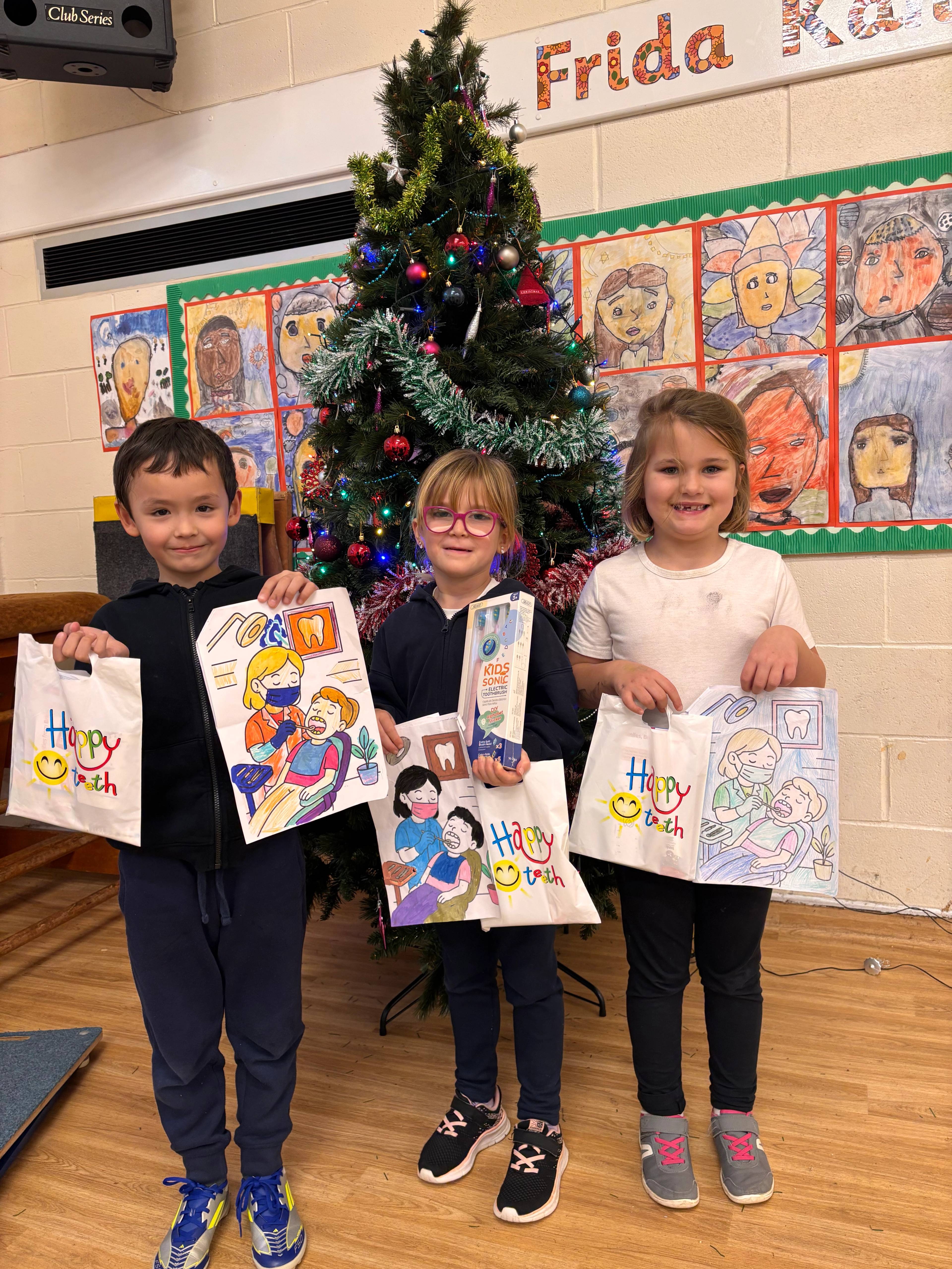 Local schoolchildren after a dentist assembly hosted by Brookvale & Merrifield