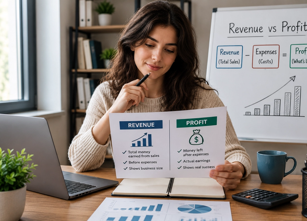 The Difference Between Revenue and Profit (Explained Simply)
