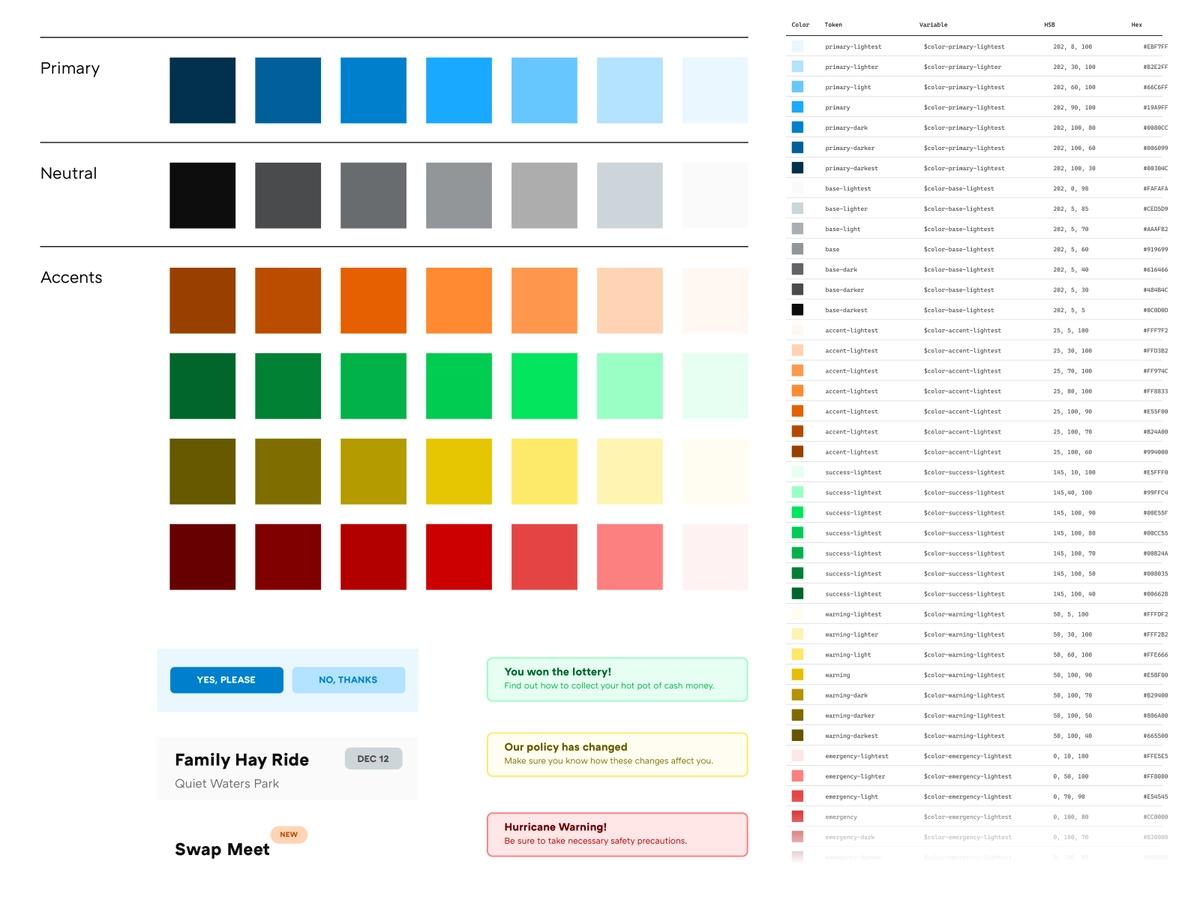 Accessible HSB color palette diagram