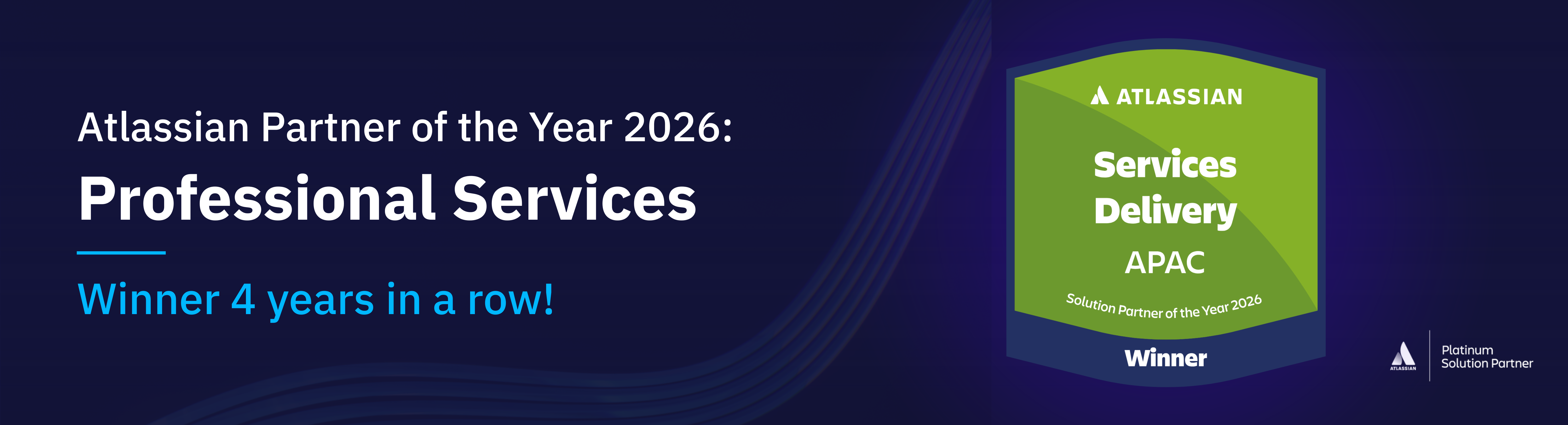Atlassian partner of the Year Services APAC 2026 4 Years in a Row