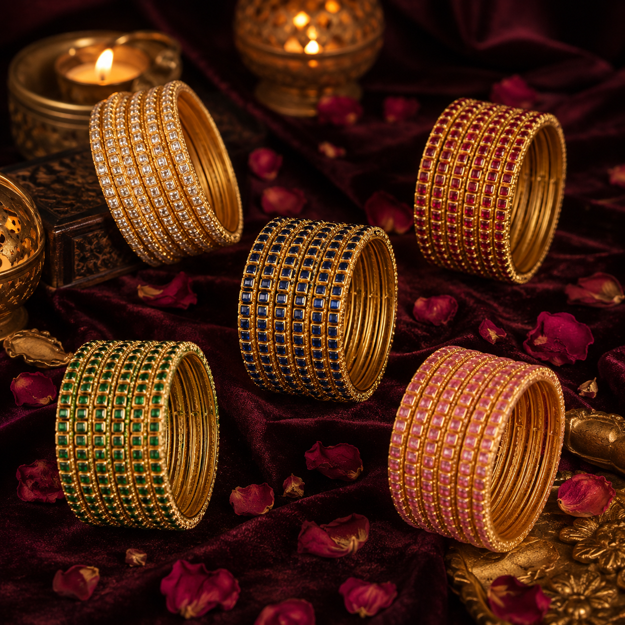 Kundan Stones — available in multiple colours