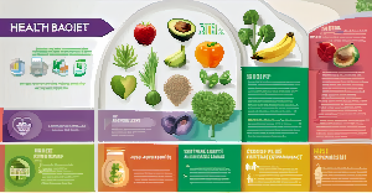 An infographic displaying the health benefits of a plant-based diet, featuring colorful icons and statistics.