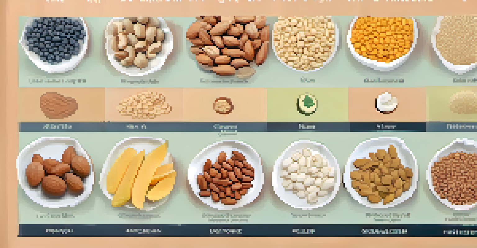 An infographic showing common food allergens in vegetarian diets, including nuts, legumes, and gluten grains, with labeled icons on a pastel background.