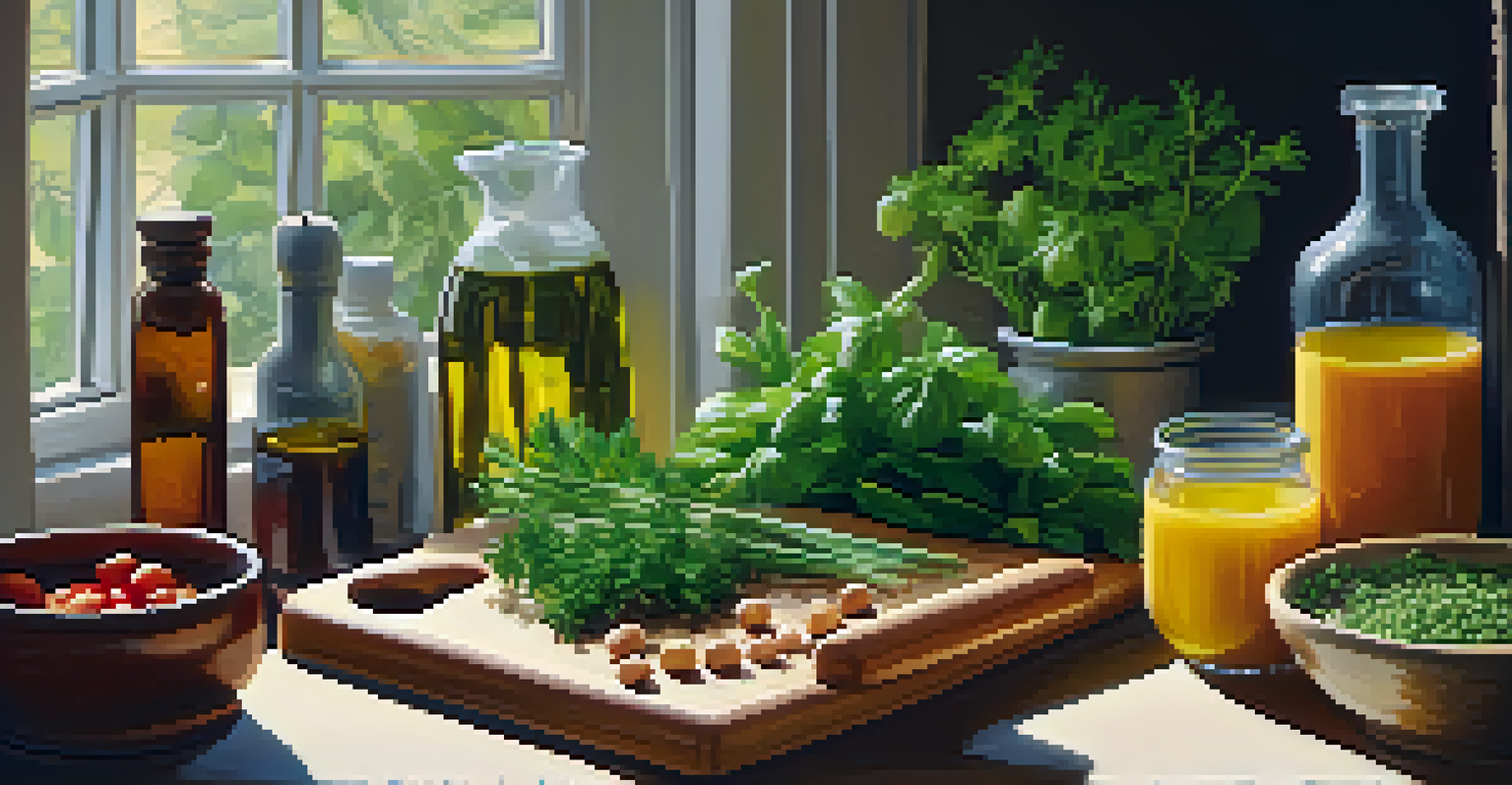 A cutting board filled with ingredients for a vegan meal, set in a warm and inviting kitchen.