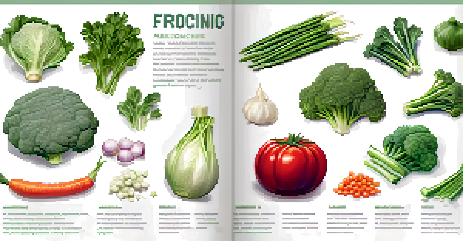 An infographic demonstrating the process of freezing vegetables, with illustrations for each step.