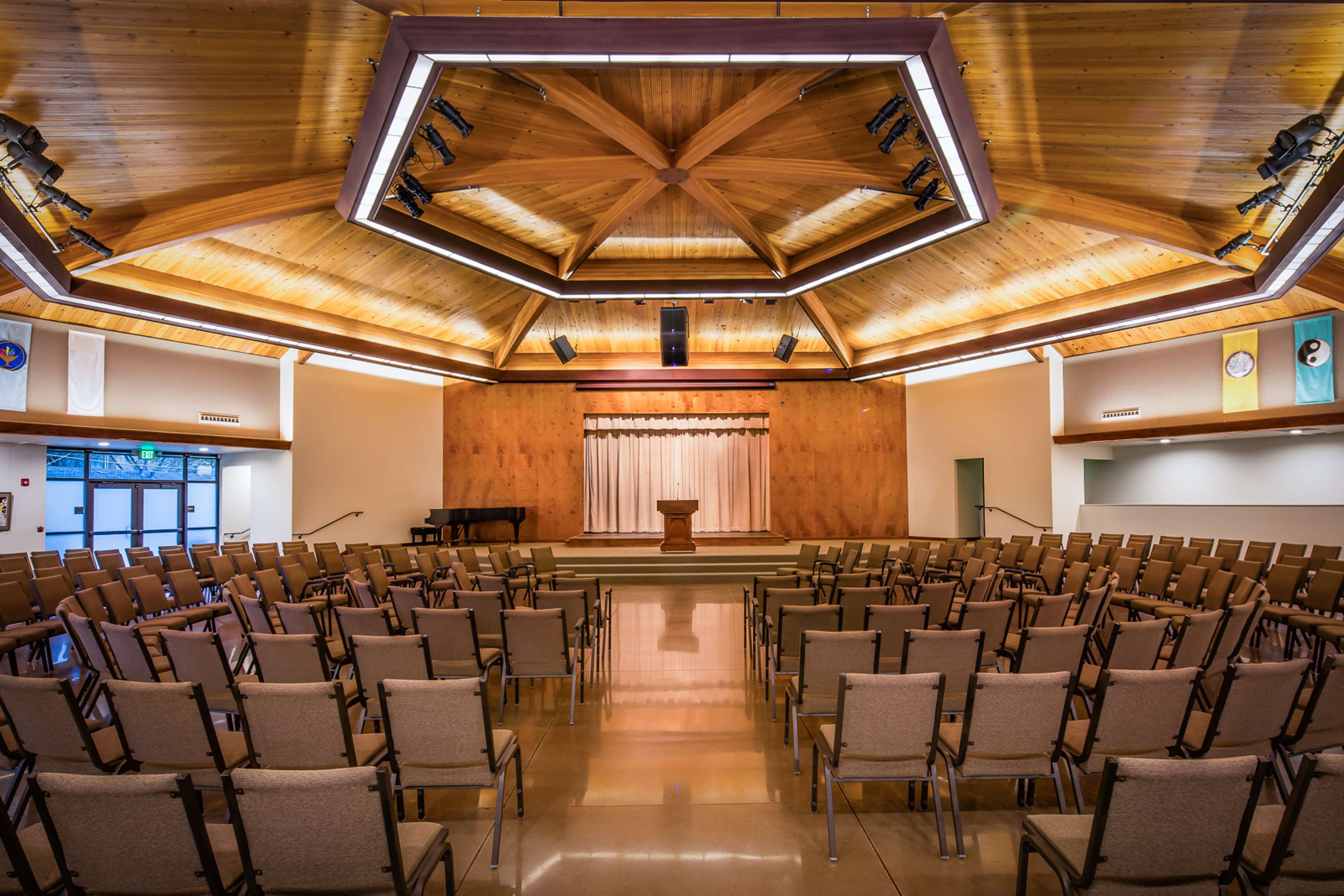 The UUSS sanctuary prepared for a gathering