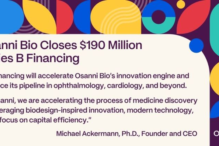 Osanni Bio raises $190M for therapeutics platform