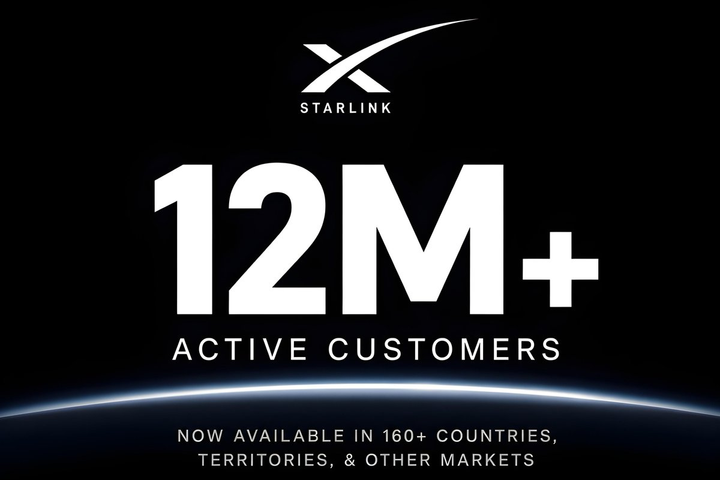 Starlink reaches 12M+ active customers