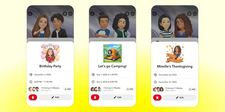 Snapchat adds event planning as social apps chase real-world utility