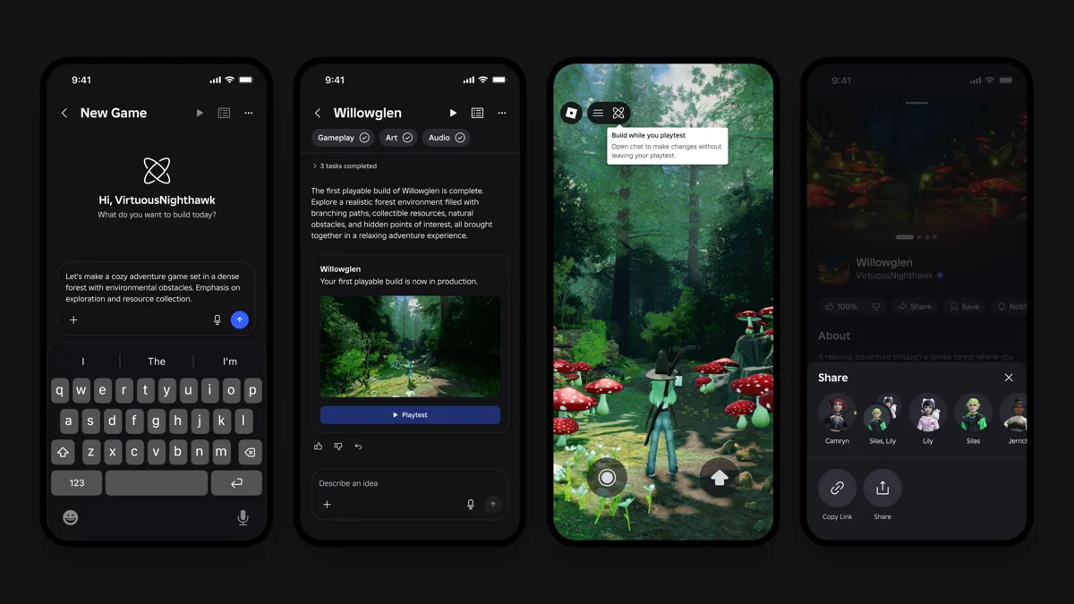 Roblox turns text prompts into playable games inside its mobile app