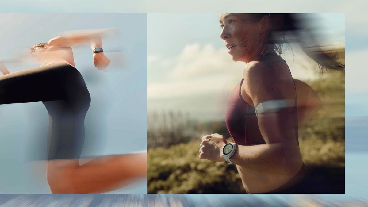 Two runners wearing COROS PACE 4 watches outdoors.