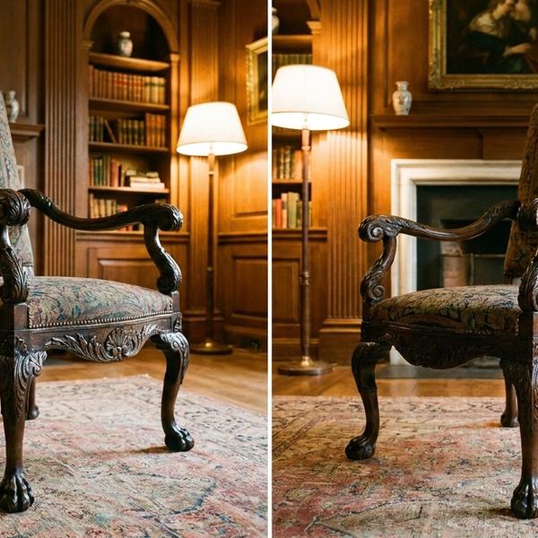 Bespoke Oak Lounge Chair structural view 1