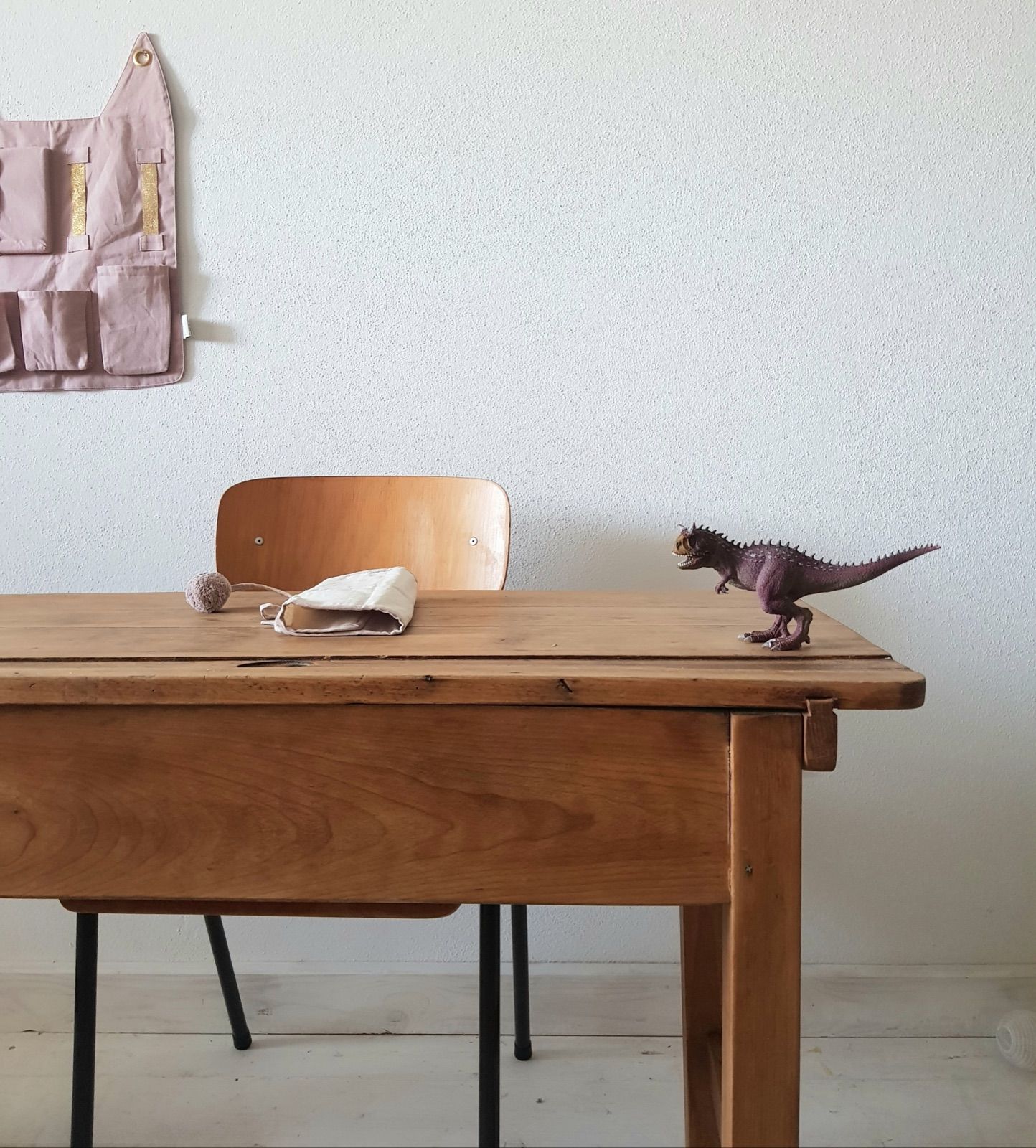 Vintage Schultisch natur, Ansicht 2