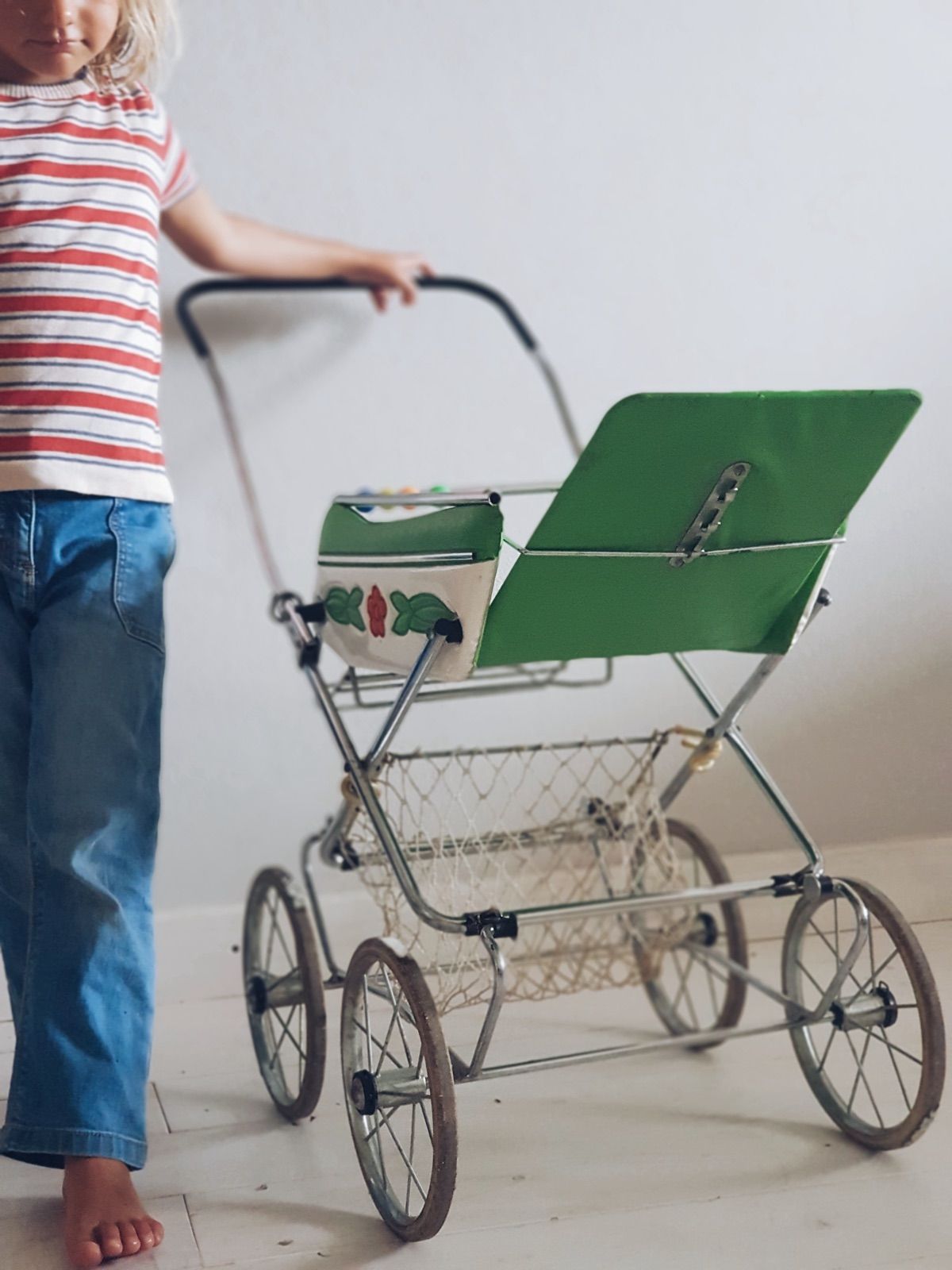 Retro Puppenwagen Grün