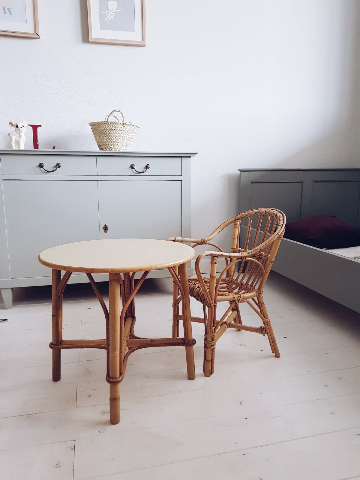 Rattan Tisch mit Sessel, Ansicht 2
