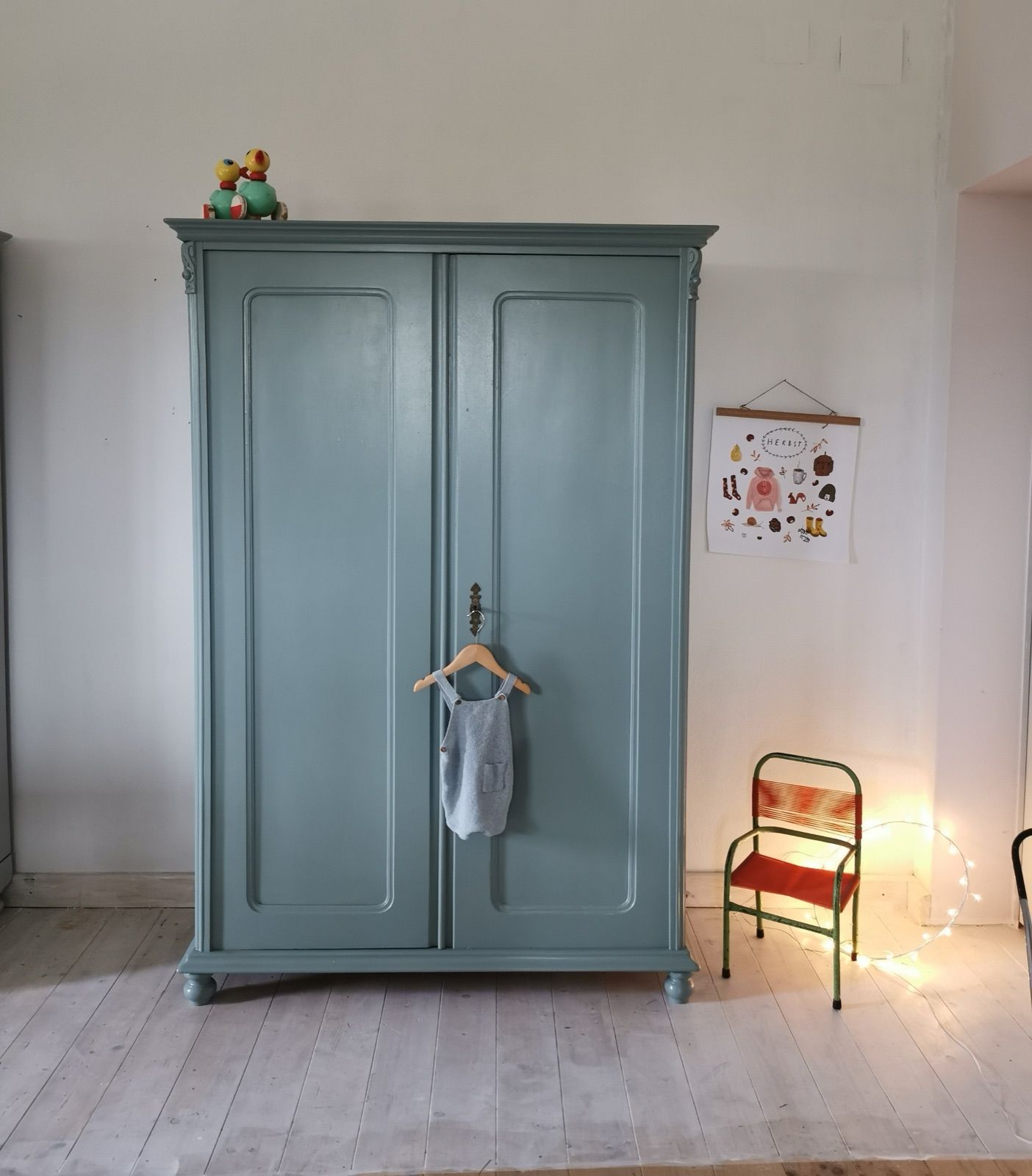 Vintage Kasten grünblau