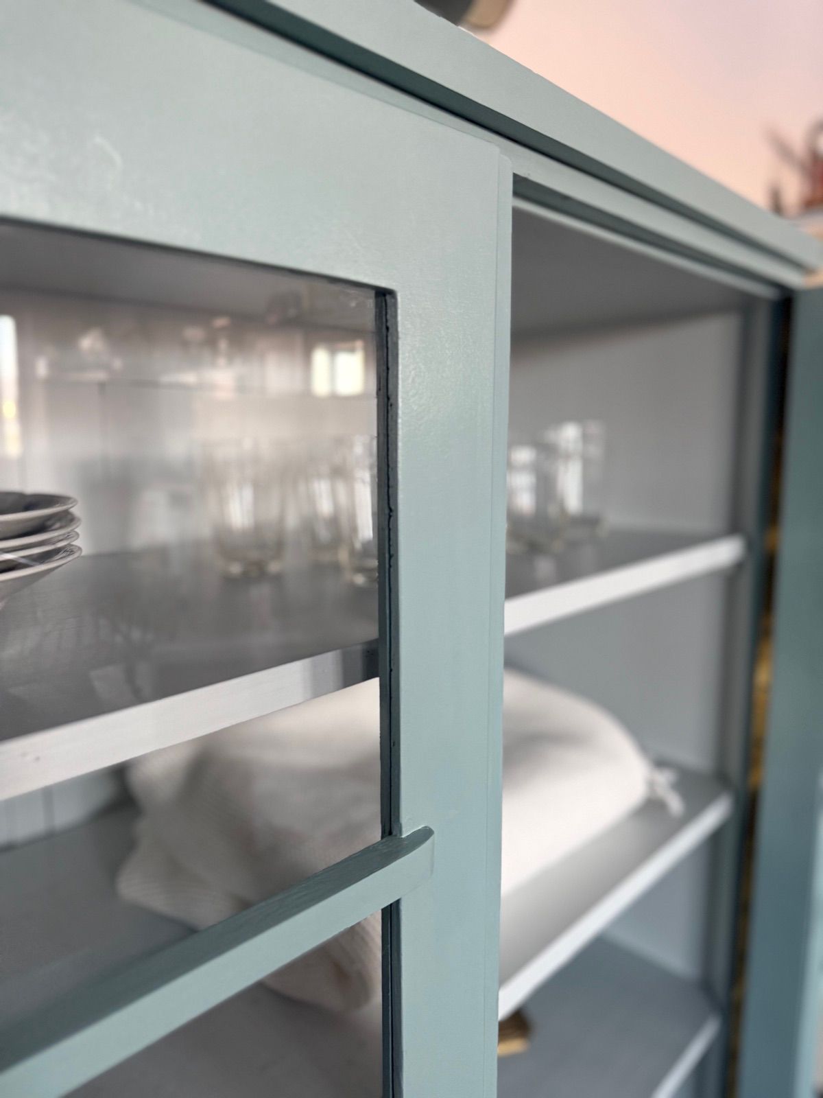 Antike Vitrine blau, Ansicht 5