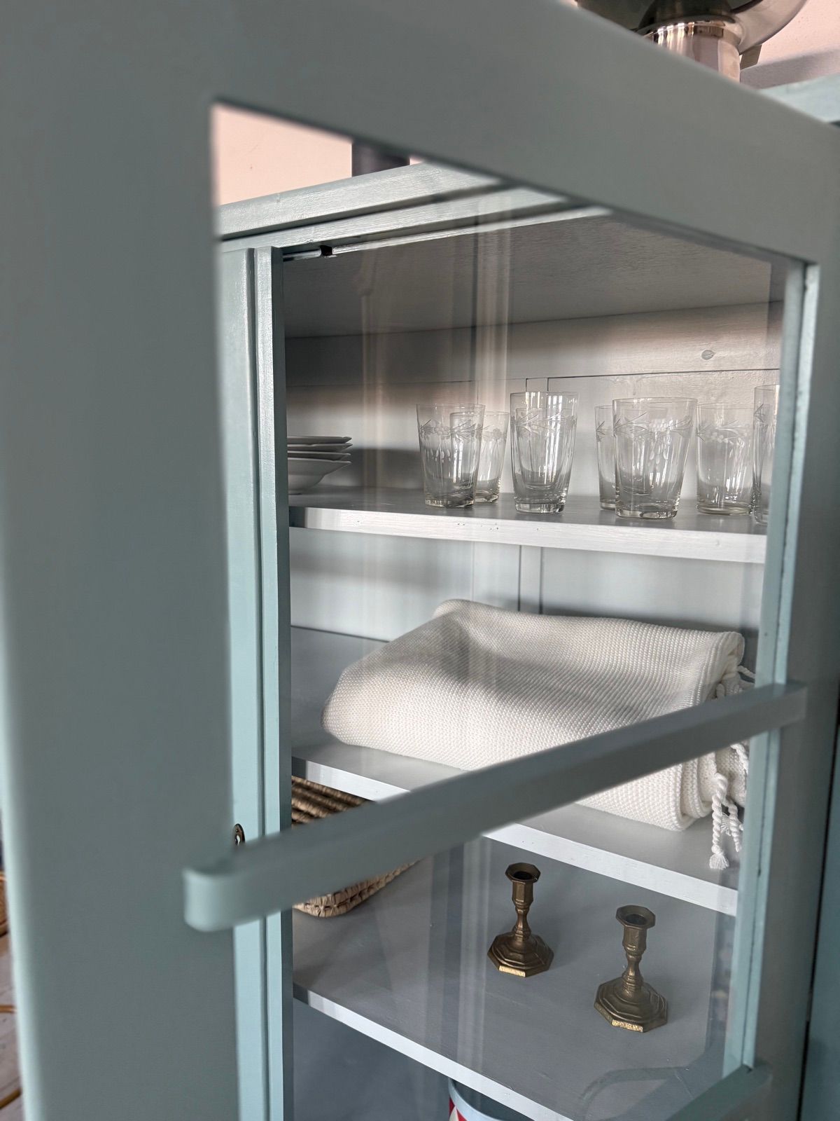 Antike Vitrine blau, Ansicht 8