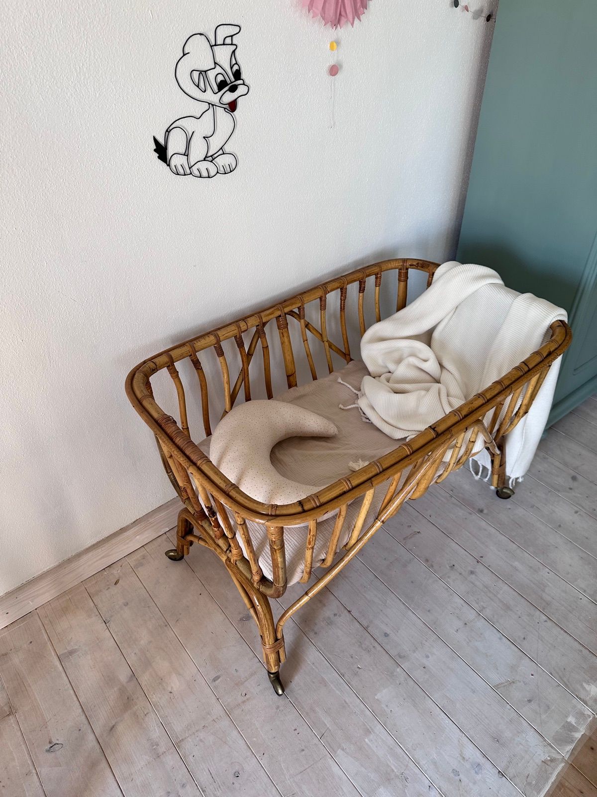 Rattan Stubenwagen Vintage, Ansicht 6