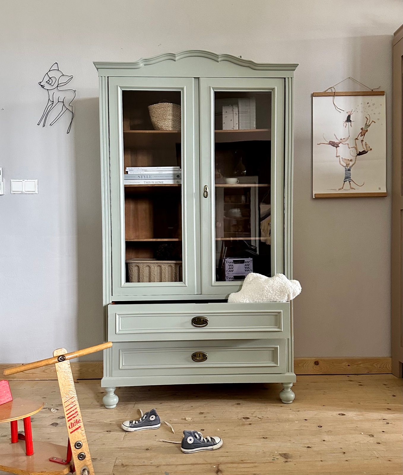 Vintage Vitrine braun