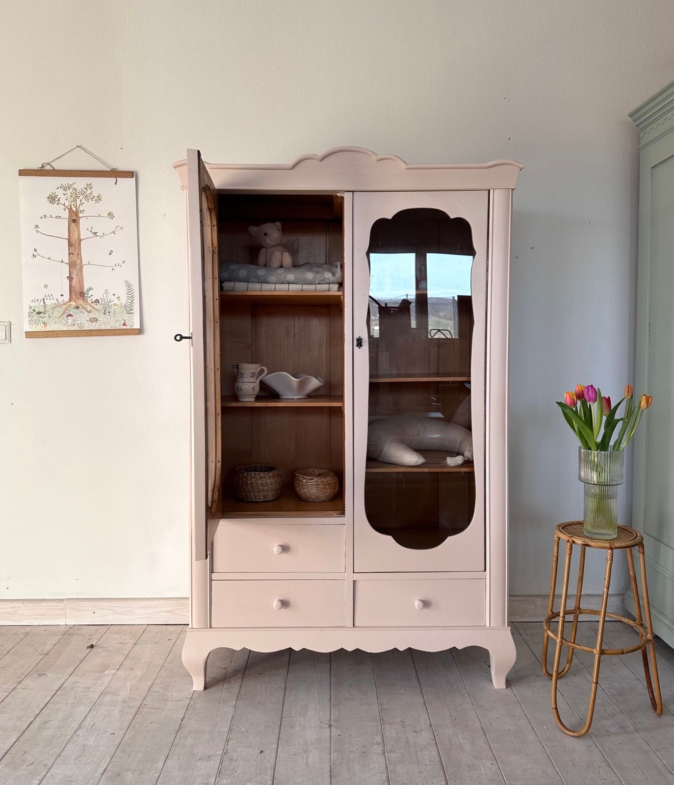 Vintage Vitrine mit Vitrine