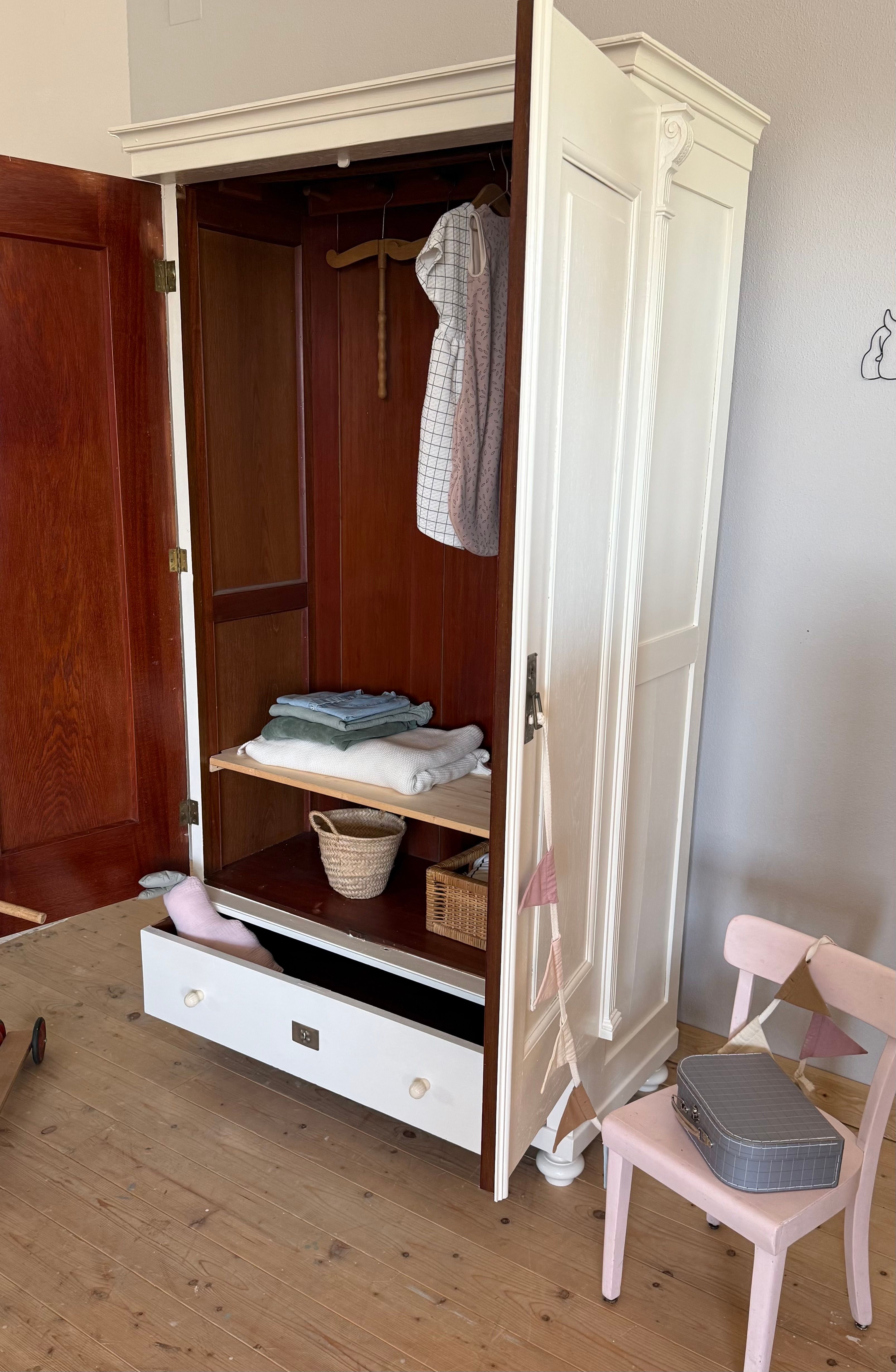 antiker Schrank weiß/creme , Ansicht 6