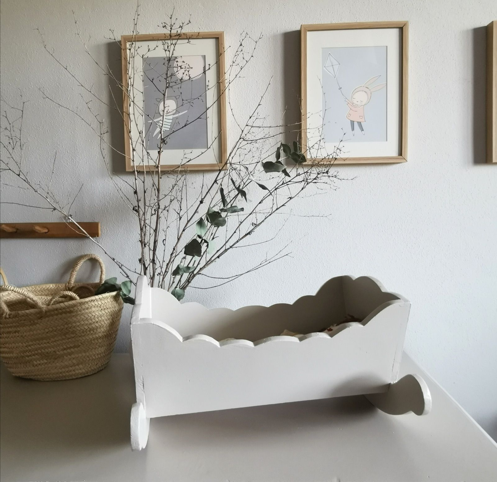 Puppenwiege grau