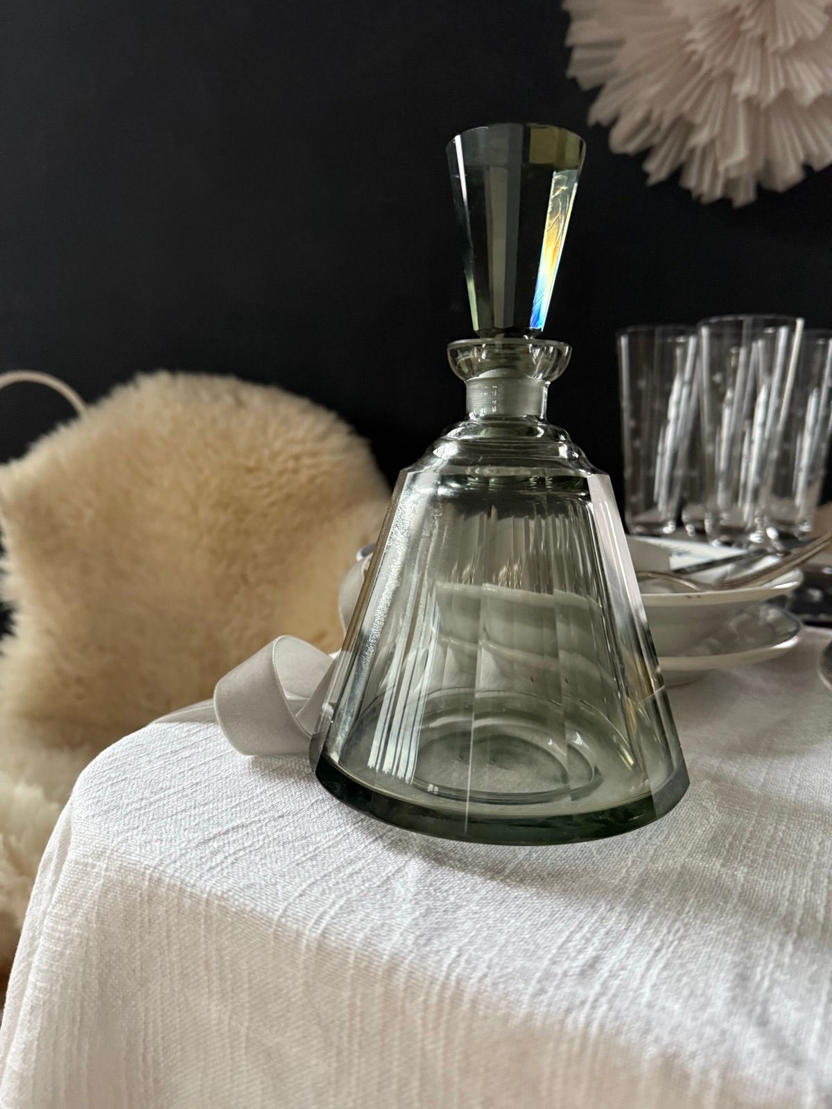 Vintage Glaskaraffe, Ansicht 2
