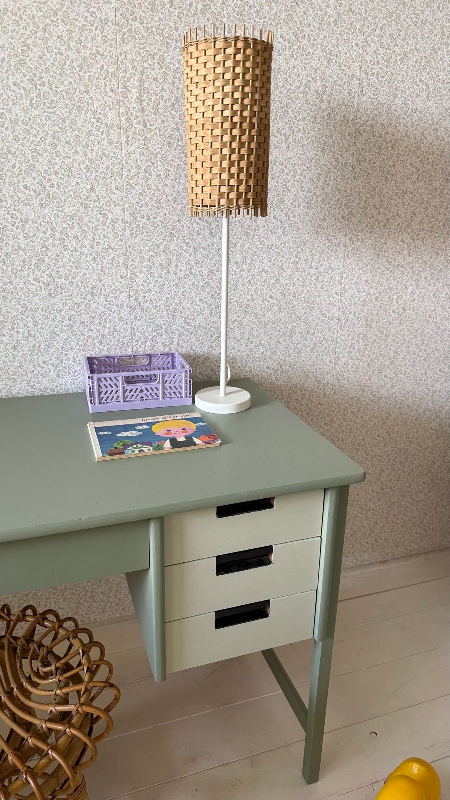 Vintage Schreibtisch grau, Ansicht 2
