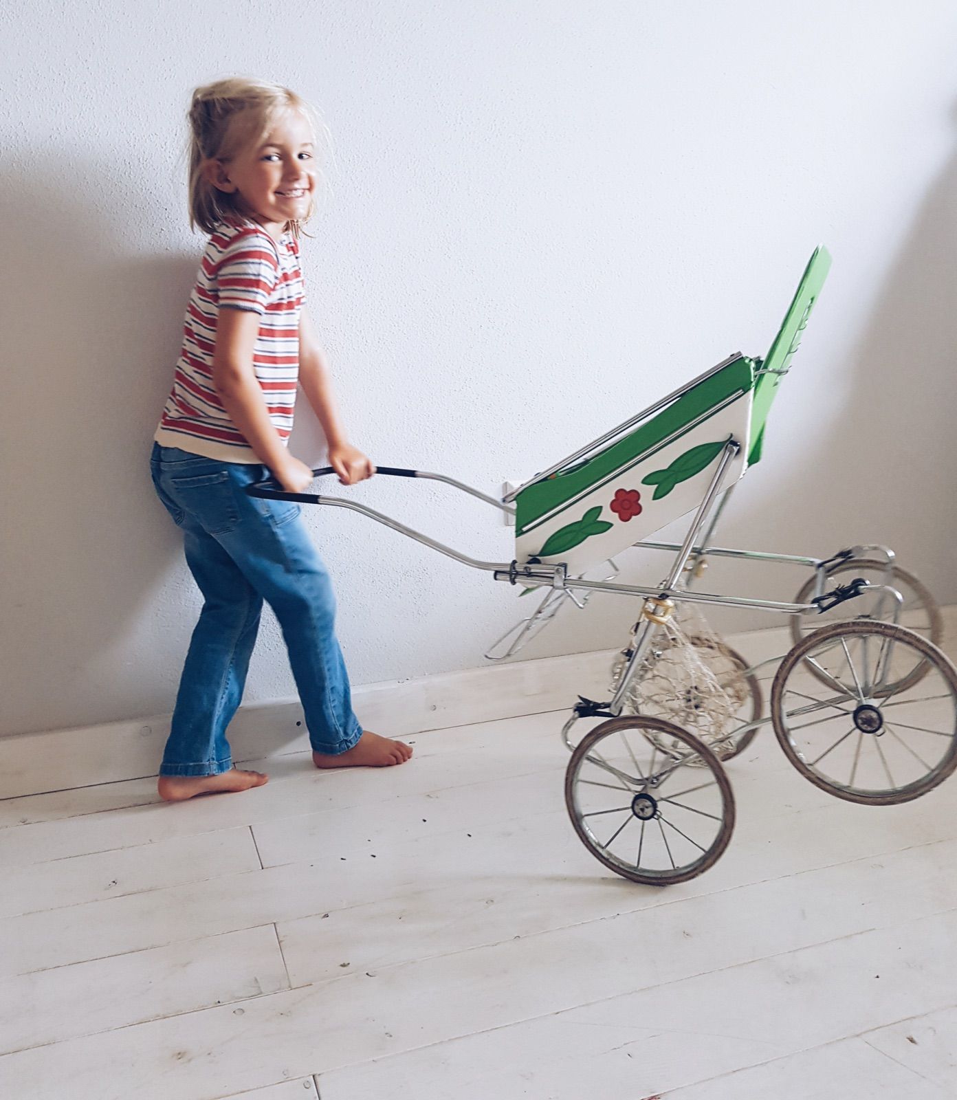 Retro Puppenwagen Grün, Ansicht 2