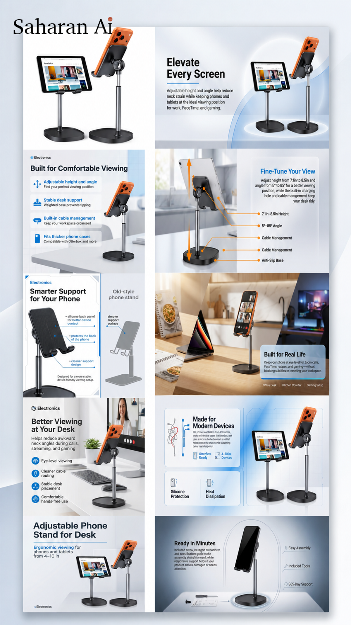 Saharan AI's Amazon Listing Design AI Agent is trained on e-commerce knowledge. It can generate conversion-focus listing designs in 2 minutes, no prompt required, just simple product information