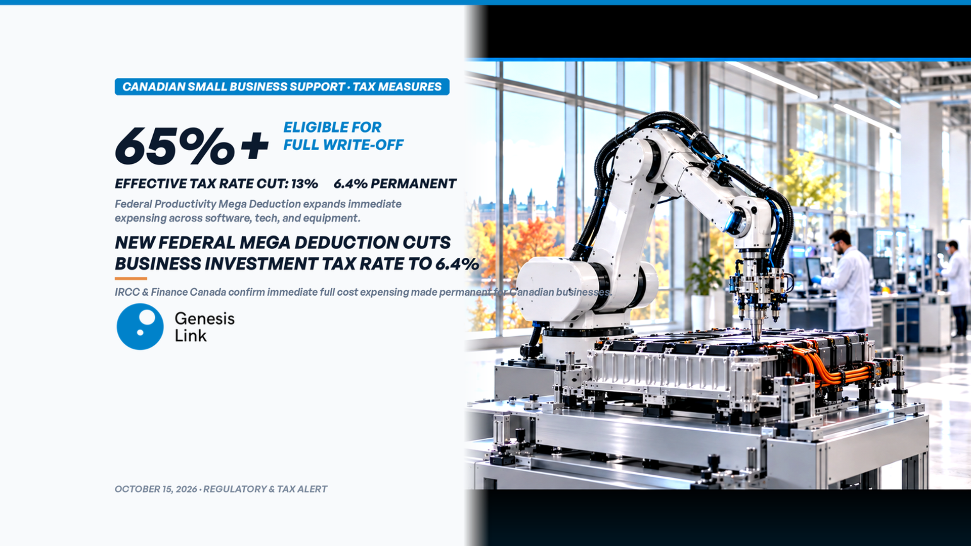 Canada Introduces Productivity Mega Deduction: 100% Immediate Expensing for Business Investments