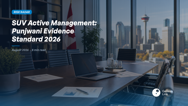 SUV Active Management 2026: Punjwani Evidence Standard and Damangir Team Risk