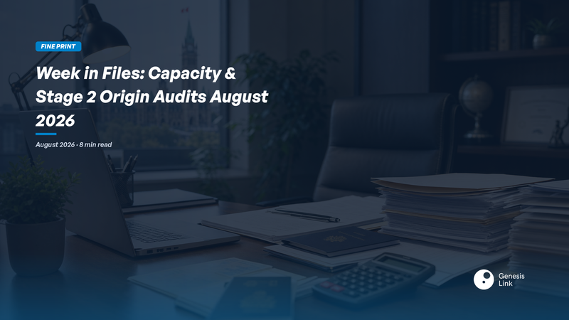 Week in Files: Capacity & Stage 2 Origin Audits August 2026