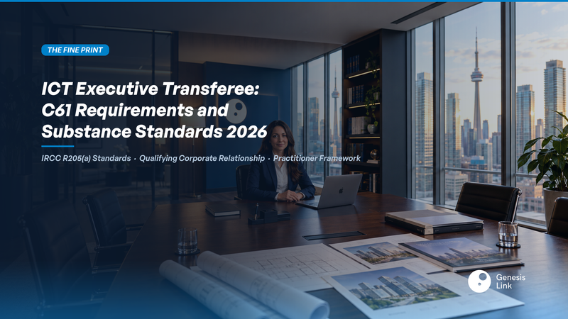 ICT Executive Transferee: C61 Requirements, Officer Assessment Standards, and Corporate Substance in 2026