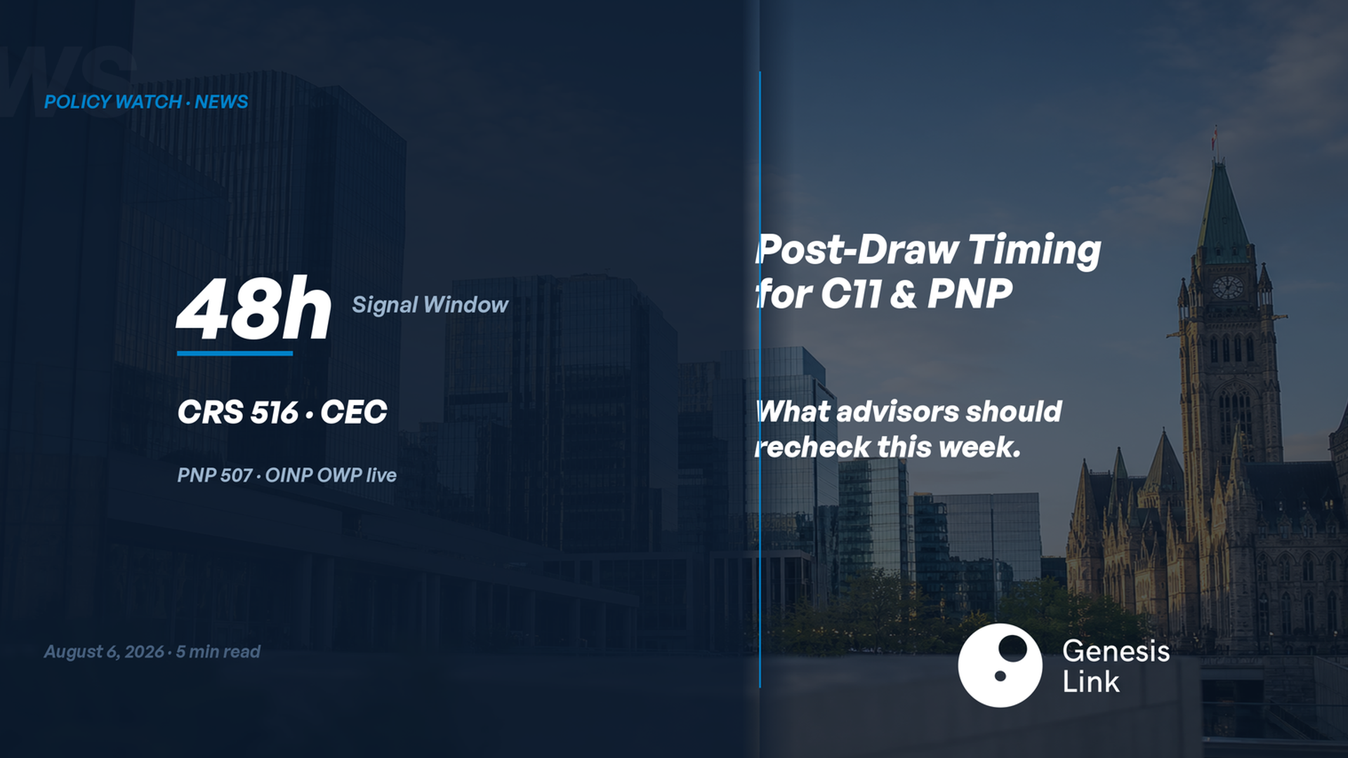 Business Immigration Policy Watch August 6, 2026: The 48-Hour Post-Draw Window for C11, ICT and PNP Files