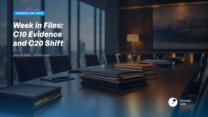 Week in Files: C10 Evidence Packages and the C20 Shift, July 31 2026