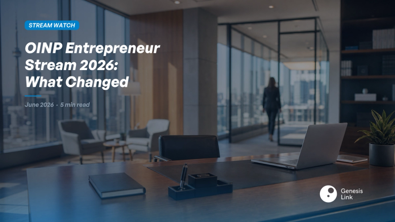 OINP Entrepreneur Stream 2026: What Ontario's May 30 Regulatory Change Means for Your Files
