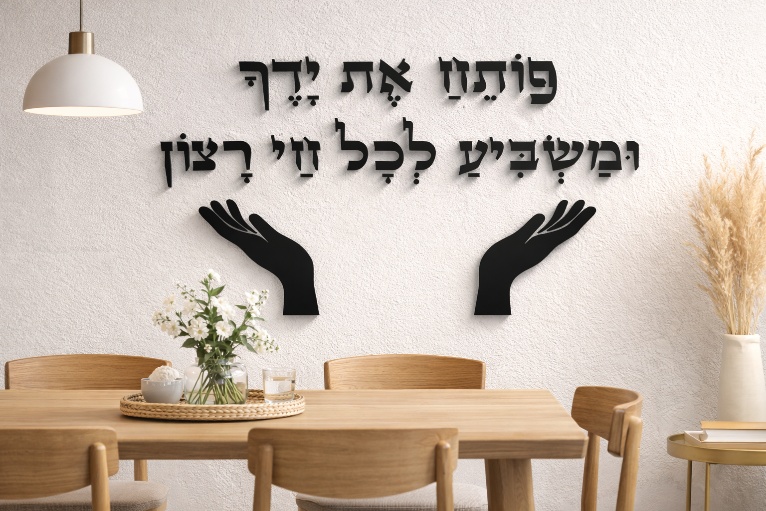 ברכת פותח את ידך – אמנות קיר מעוצבת