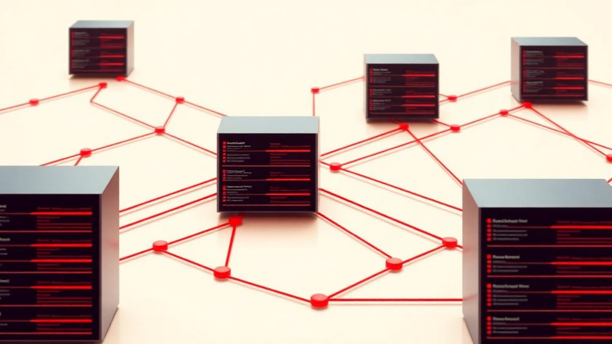 Database schema tables connected with red security boundary lines representing Row Level Security