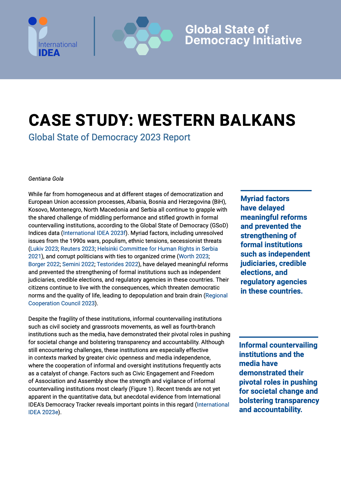 Western Balkans Case Study